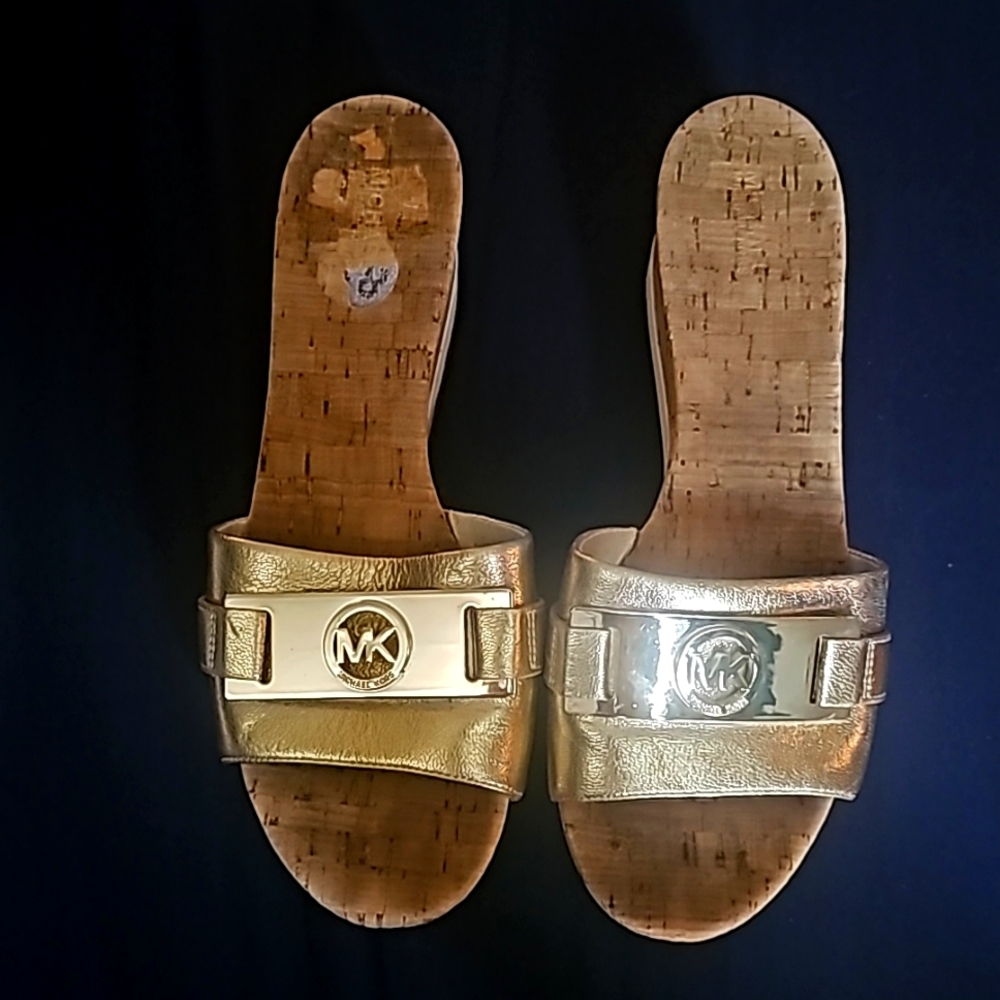 Michael Kor Cork Wedge Platform Slides